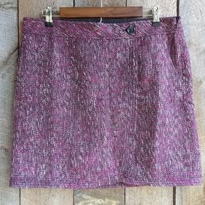 LOFT Pink Tweed Mini Skirt